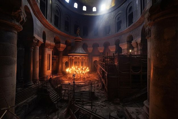 A scene from the church of the holy sepulchre