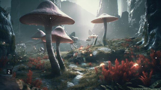A scene from the game the game is titled'mushrooms '