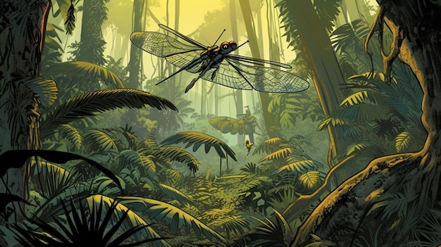 A scene from the movie the dragonfly in the jungle.