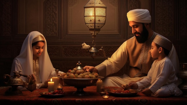 A scene from the movie the film'a girl is eating a meal with a man in a turban.