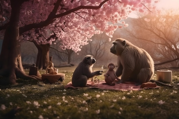 A scene from the movie monkey family