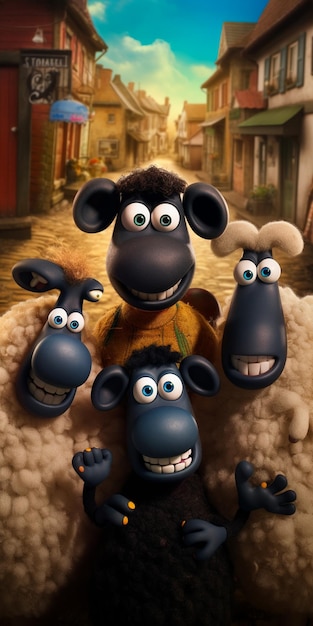 A scene from the movie shaun the sheep