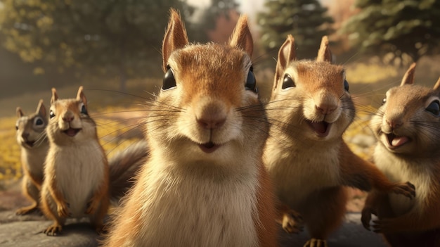 A scene from the movie the squirrel family