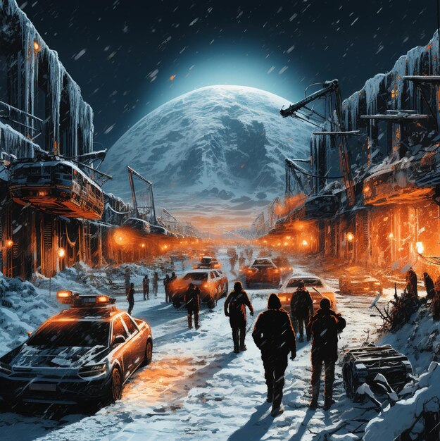 Premium AI Image a scene from the movie with a snow storm in the