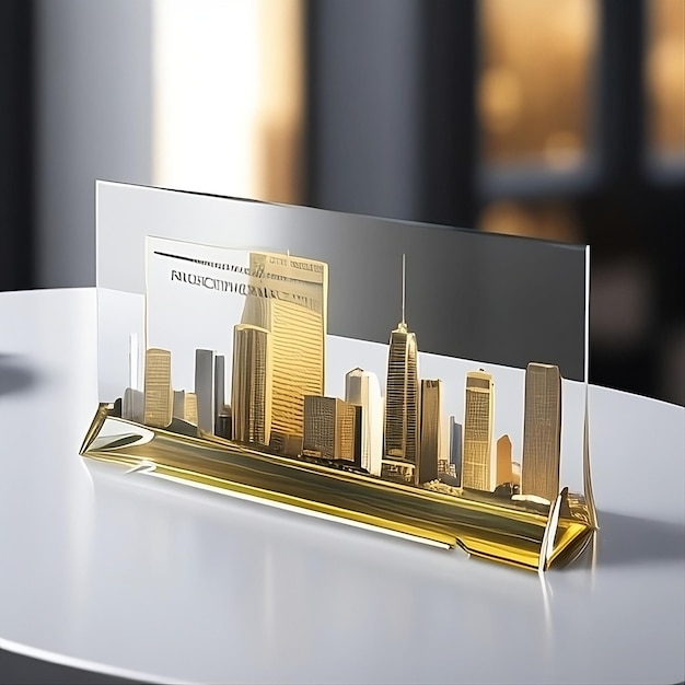 Scene of Glass Business Card Design With Beauty Transparent Luxury Expensive Creative Stand Mockup
