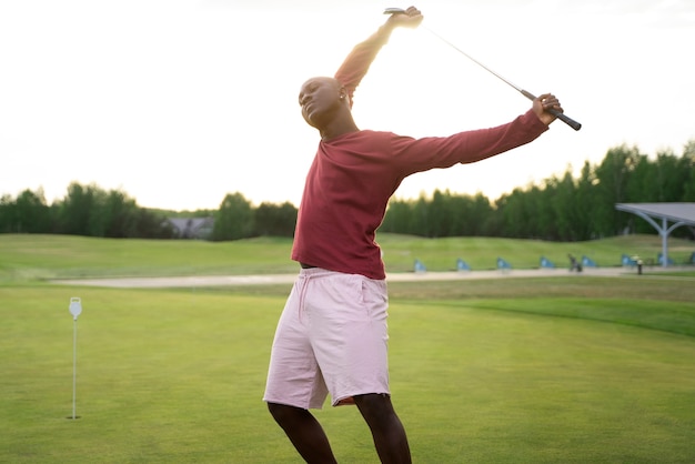 Photo scene on the golf course with person