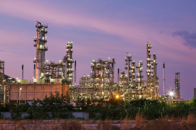 Scene heavy of oil refinery plant of Petrochemistry industr