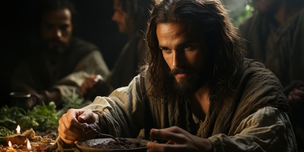 Photo scene of the life and figure of jesus of nazareth