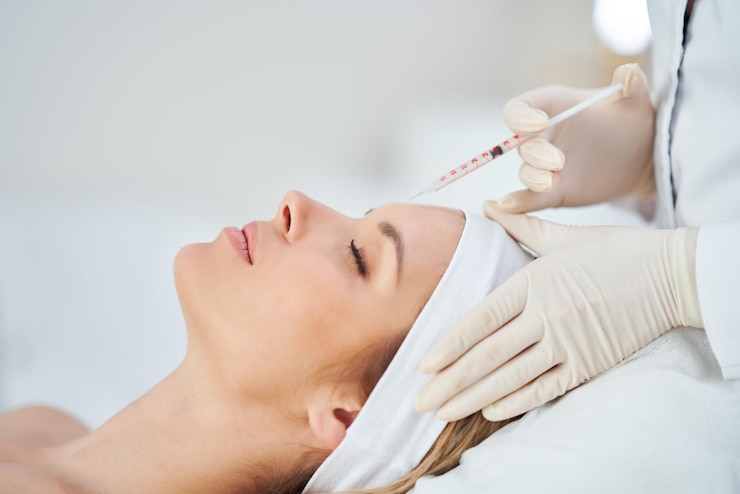 Photo a scene of medical cosmetology treatments botox injection