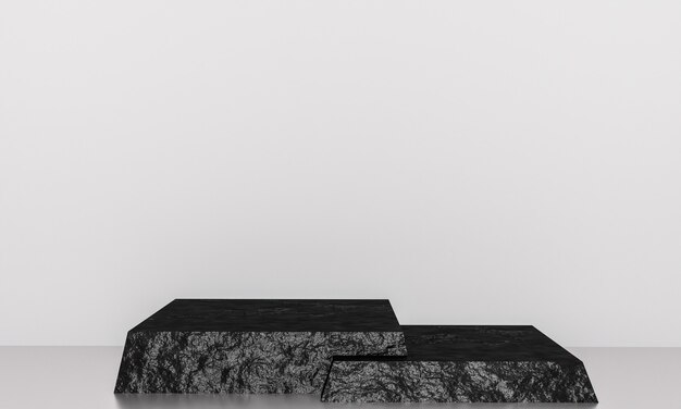 Foto scène met podium voor presentatie in minimalistische stijl 3d render abstract achtergrondontwerp