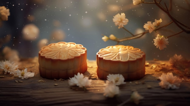 Scene of mid autumn festival atmosphere in high resolution for background decoration