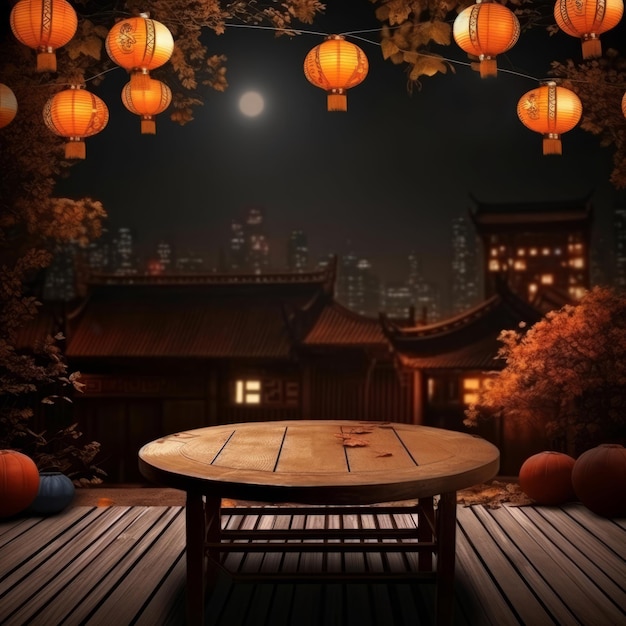 Scene of mid autumn festival atmosphere in high resolution for background decoration