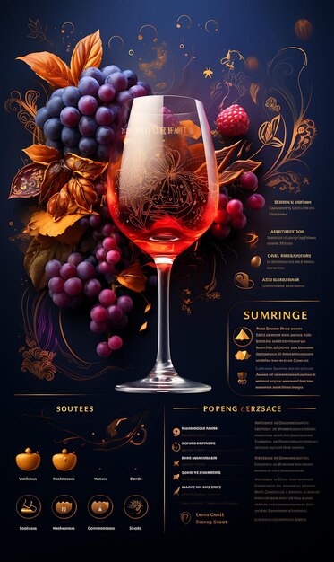 Scene of Sophisticated Cognac With a Deep Purple and Gold Palette Vin Poster Menu Flyer Design Art