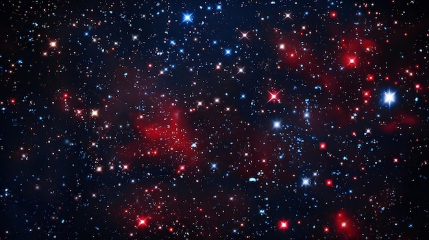 Photo a scene of a starfield with a mixture of red blue and white stars