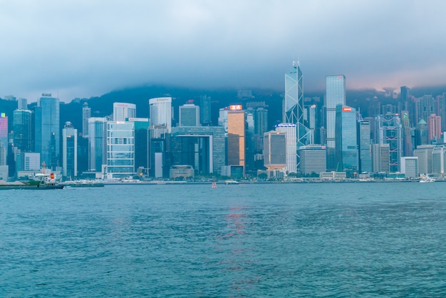 Scene of the Victoria Harbour in Hong Kong. Victoria Harbour is the famous attraction place for tourist to visit