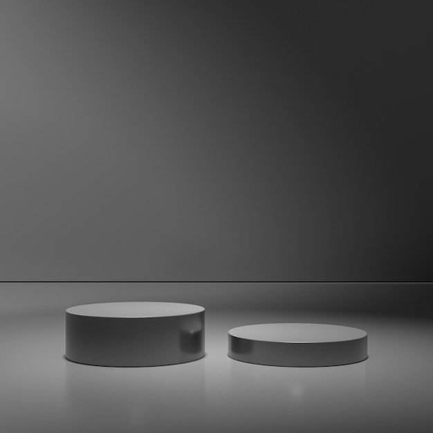 Scene with black luxury minimal dark podium for product presentation