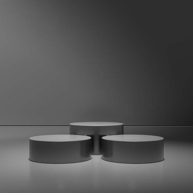 Scene with black luxury minimal dark podium for product presentation