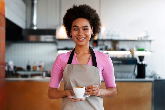 scene with diverse people running their own business