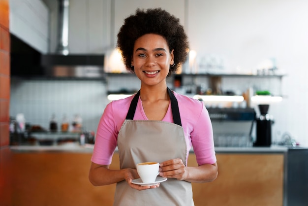 Photo scene with diverse people running their own business