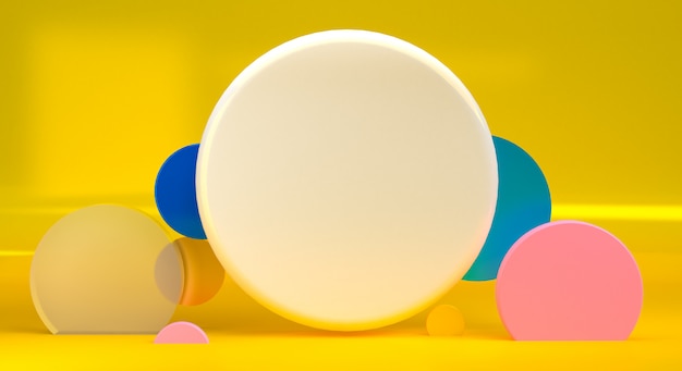 scene with geometrical forms  minimal abstract  background 3d render