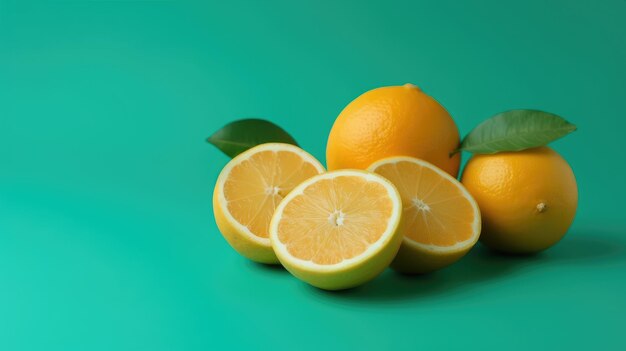 Scene with Lemons and limes on minimal background