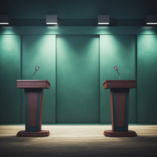 Photo scene with minimal dark podiums