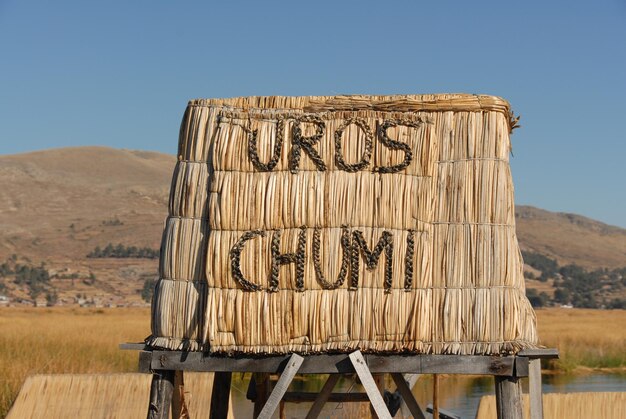 Scenery around Uros Chumi Lake Titicaca in Peru South America