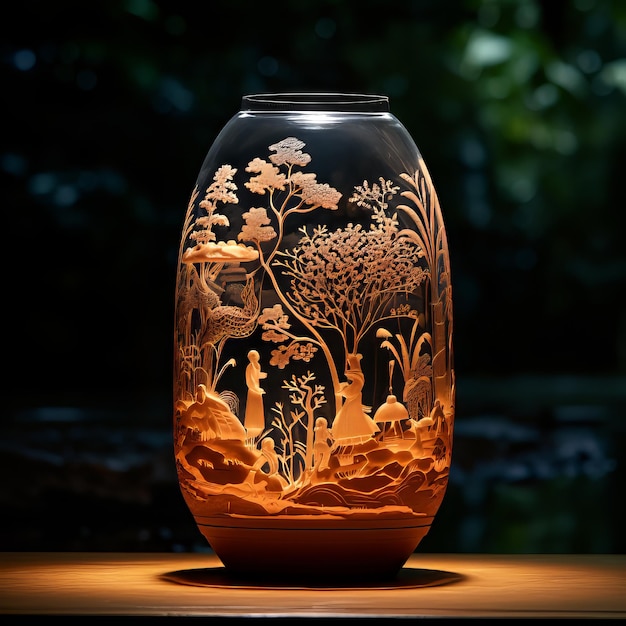Scenery in a small glass jar