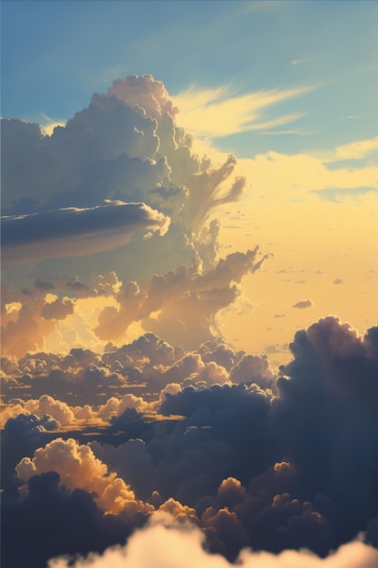 Scenery with clouds and sky created using generative ai technology