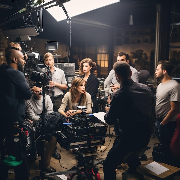 Photo behind the scenes of a movie production