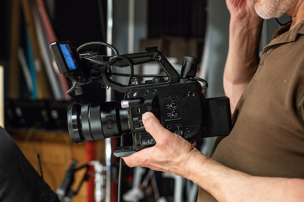 behind the scenes of video production or video shooting