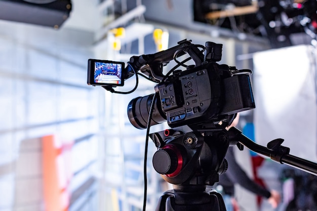 Behind the scenes of video production or video shooting