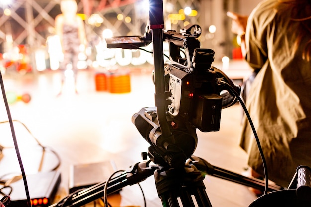 Behind the scenes of video production or video shooting