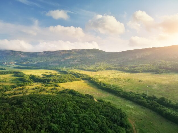 Scenic aerial view of beautiful landscape