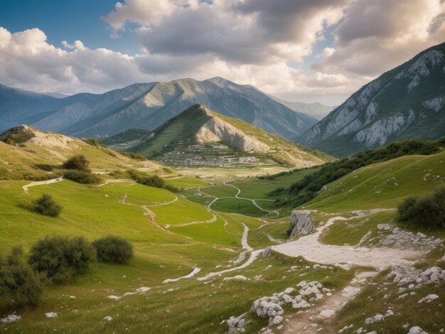 Фото Сценическая албания реалистическая съемка фотографий генеративный ии