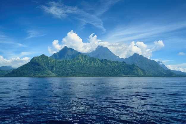 Photo scenic banda neira islands in maluku indonesia fort belgica and holanda amidst beautiful