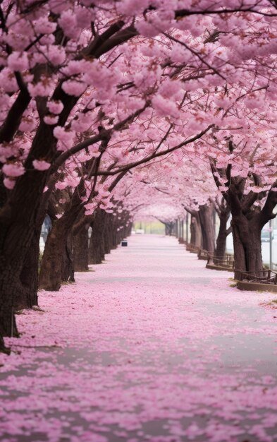 Photo scenic beauty of sakura