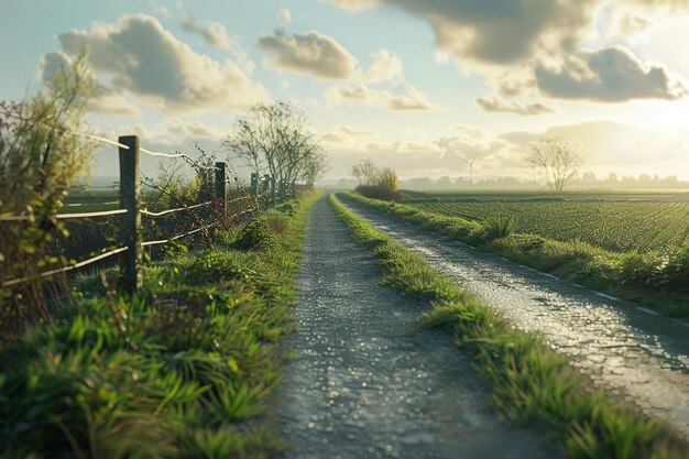 A scenic bike ride along a country road