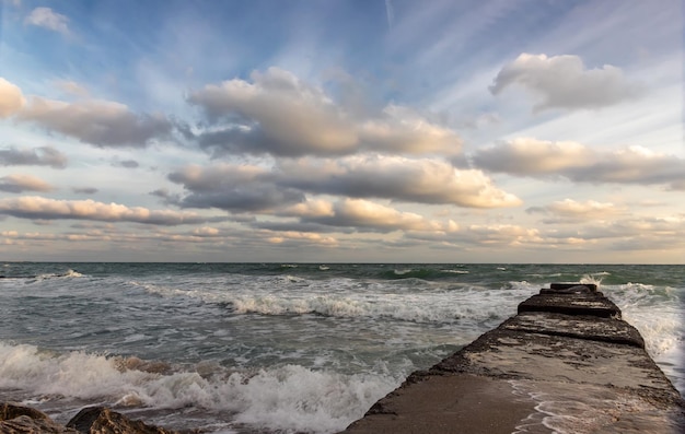 Scenic cloudy seascape at the Black Sea coastVarna Bulgaria