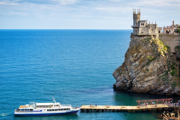 The scenic coast in Crimea with Swallow's Nest castle