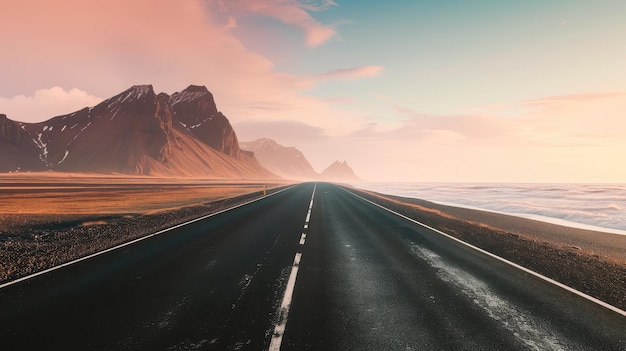 Scenic Coastal Highway at Golden Hour