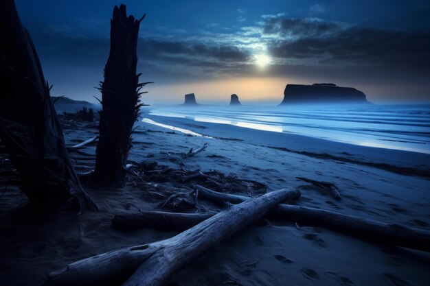 Scenic Dark Beachscape