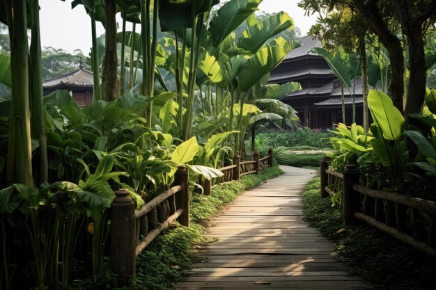 A scenic dirt road lined with lush palm trees and vibrant greenery