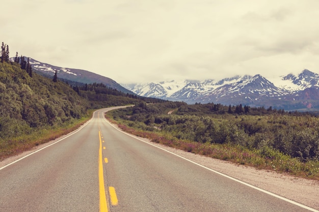 Scenic highway in Alaska, USA