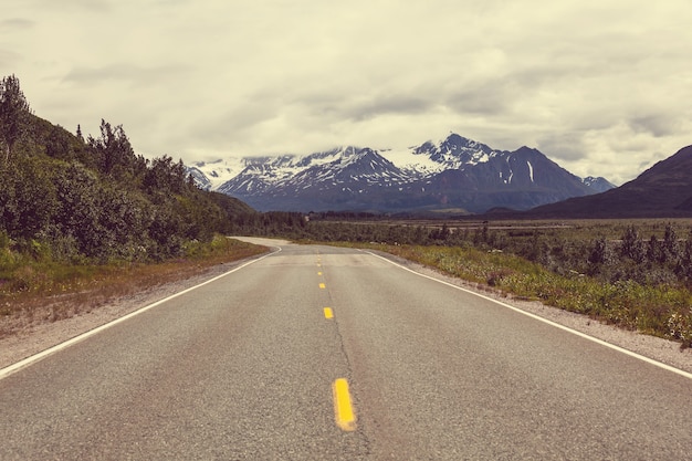 Scenic highway in Alaska, USA