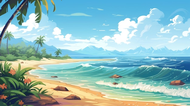 Photo scenic illustration of summer beach background