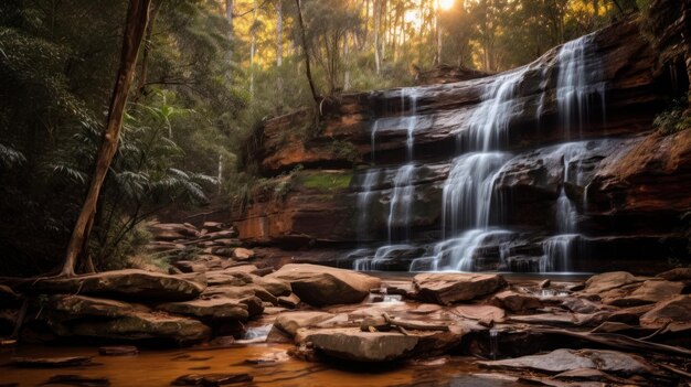 Photo scenic long exposure image of mccammon branch falls in kentucky beautiful