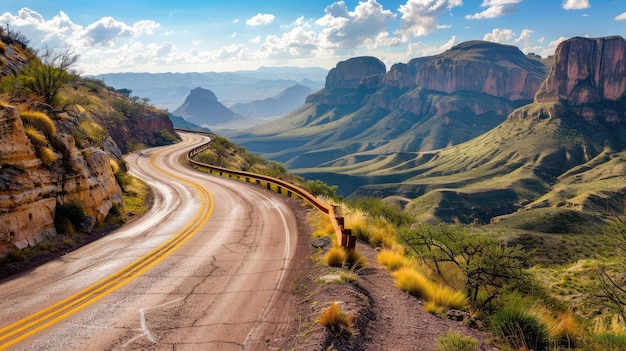 Scenic mountain road in Texas