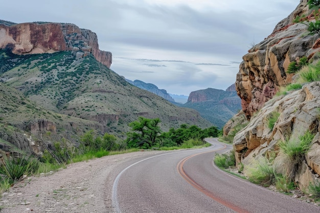 Scenic mountain road in Texas