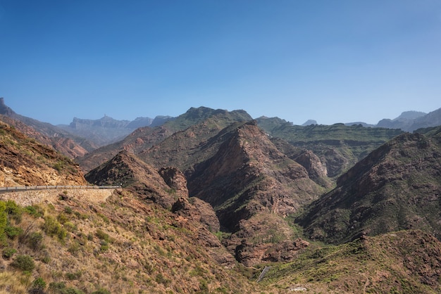 スペイン、カナリア諸島のグランカナリア島の風光明媚な山岳風景。